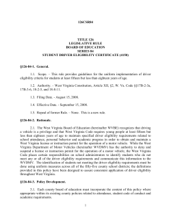 126CSR84 TITLE 126 LEGISLATIVE RULE BOARD OF