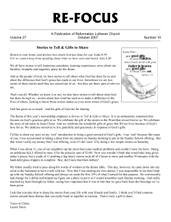 re-focus - Reformation Lutheran Church