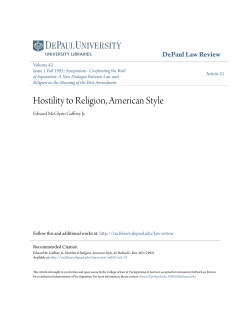 Hostility to Religion, American Style