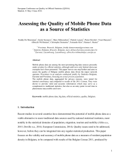 Assessing the Quality of Mobile Phone Data as a Source of Statistics