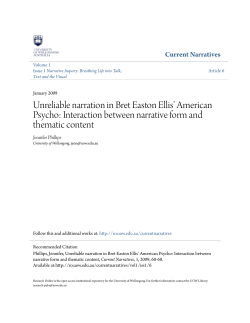 Unreliable narration in Bret Easton Ellis - Research Online