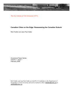 Canadian Cities on the Edge: Reassessing the