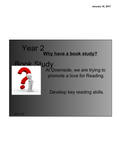 Year 2 Book Study - Downside Primary School