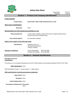 SDS – Quick Shine® Hardwood Floor Luster