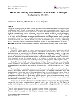 On-the-Job Training Performance of Students from