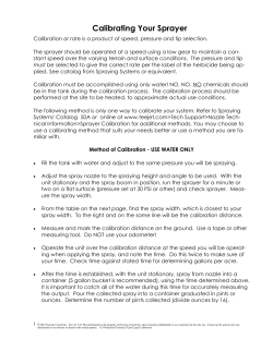 Calibrating Your Sprayer