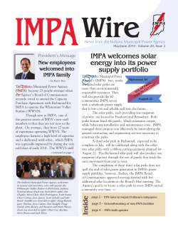 May-June 2014 Wire - The Indiana Municipal Power Agency