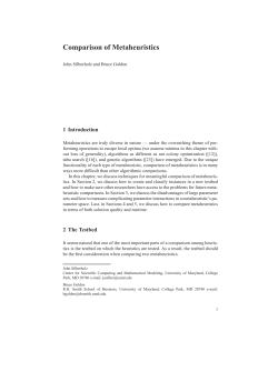 Comparison of Metaheuristics