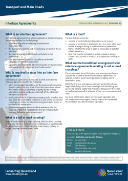 Interface Agreement - Department of Transport and Main Roads