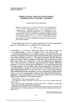 computational aspects of polynomial interpolation in several variables