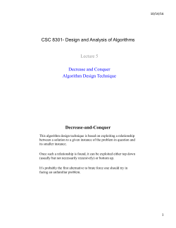 Decrease-and-Conquer - Villanova Computer Science