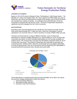 Energy Production Policy - Yukon Chamber of Commerce