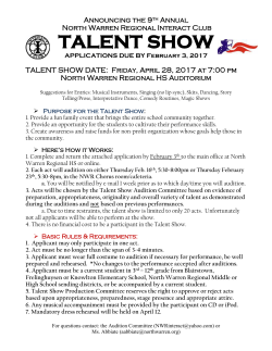 Talent Show Application Packet 2017