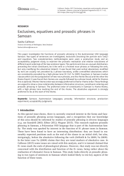 Exclusives, equatives and prosodic phrases in Samoan