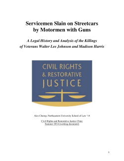 Servicemen Slain on Streetcars by Motormen with Guns: A Legal