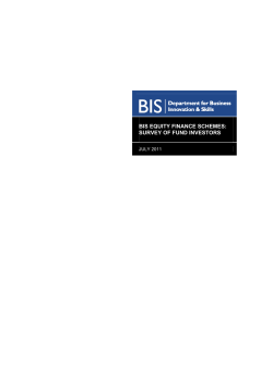 BIS equity finance schemes: survey of fund investors
