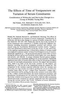 The Effects of Time of Venipuncture on Variation of Serum