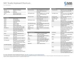 SAS&reg; Studio Keyboard Shortcuts