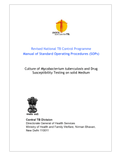 Revised National TB Control Programme Manual of Standard