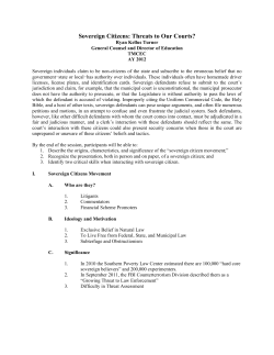 Sovereign Citizens: Threats to Our Courts?