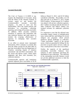 Accounts Receivable Executive Summary The Code of Virginia &sect; 2.2