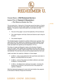 1 Samuel-2 Chronicles - Church of the Redeemer