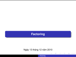 Factoring