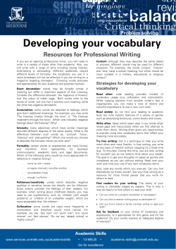 Developing your vocabulary