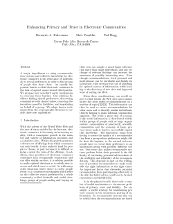 Enhancing Privacy and Trust in Electronic Communities (PDF 166K)