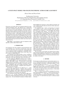 A STATE SPACE MODEL FOR ONLINE POLYPHONIC AUDIO