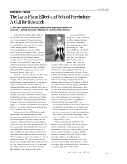 The Lynn-Flynn Effect and School Psychology