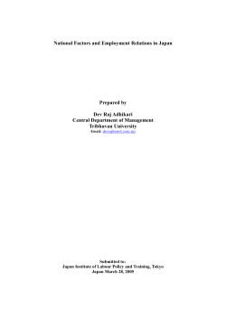 National Factors and Employment Relations in Japan