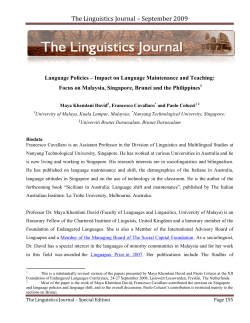 The Linguistics Journal – September 2009 - NTU.edu