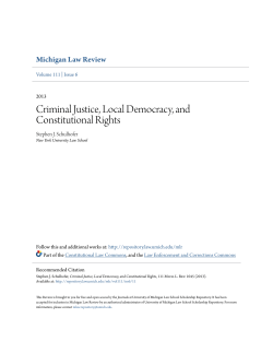 Criminal Justice, Local Democracy, and Constitutional Rights