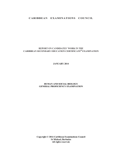 caribbean examinations council report on candidates` work in