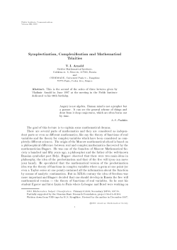 Symplectization, Complexification and Mathematical Trinities