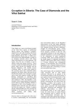 Co-option in Siberia: The Case of Diamonds and the Viliui