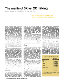 The merits of 3X vs. 2X milking