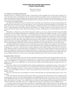 Minor and Major Signs of the Hour in Islamic Texts and Contexts