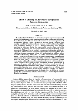 Effect of Chilling on Aerobacter aerogenes in