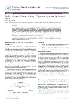 Evidence-Based Medicine: A Study of Signs and Signals of the