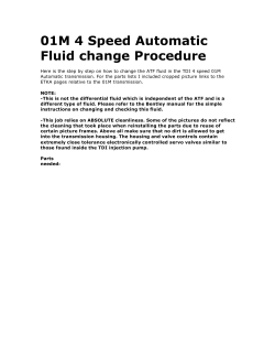 01M 4 Speed Automatic Fluid change Procedure