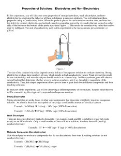 Properties of Solutions: Electrolytes and Non