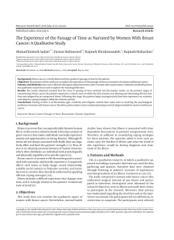 The Experience of the Passage of Time as Narrated by Women With