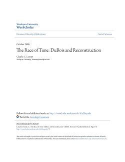 The Race of Time: DuBois and Reconstruction