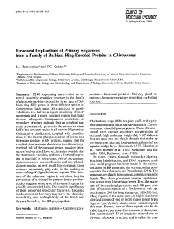 Structural implications of primary sequences from a family of