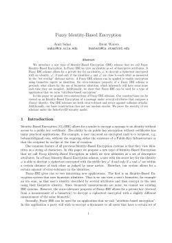 Fuzzy Identity-Based Encryption