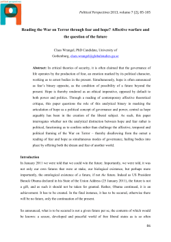 Reading the War on Terror through fear and hope? Affective warfare
