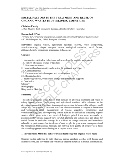 Social Factors in the Treatment and Reuse of Organic