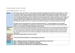 The King`s Medium Term Plan &ndash; SPANISH Y10 LC2 Higher